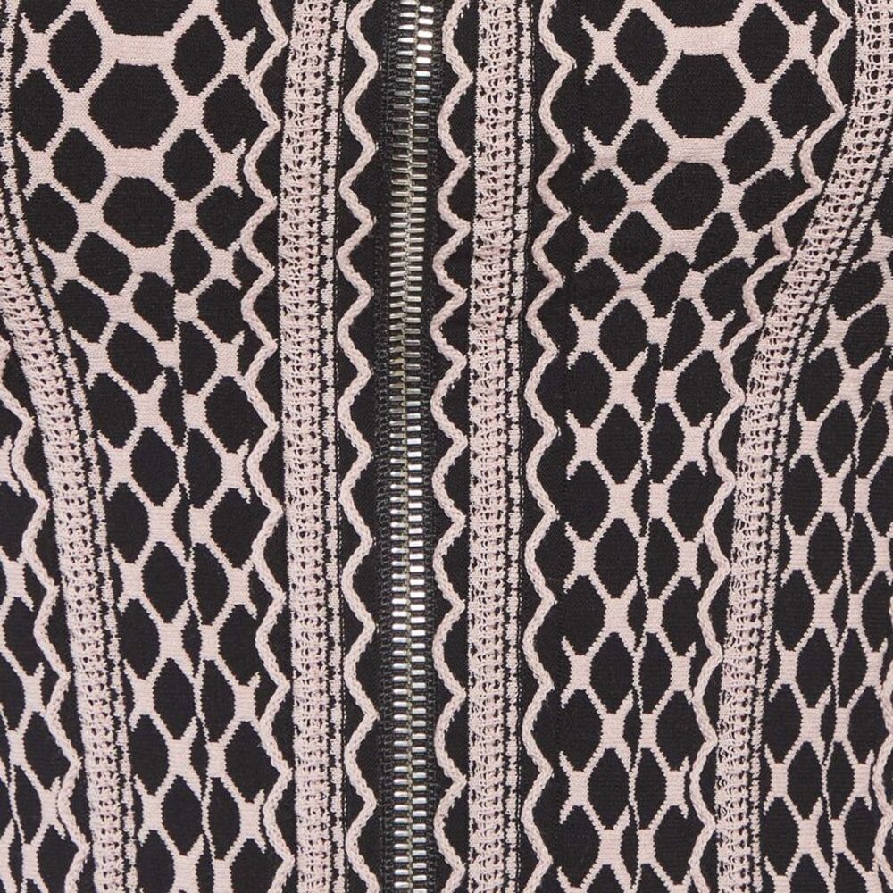 Alaia Black/pink Vienne Pattern Stretch Knit Top S - Picture 3 of 5